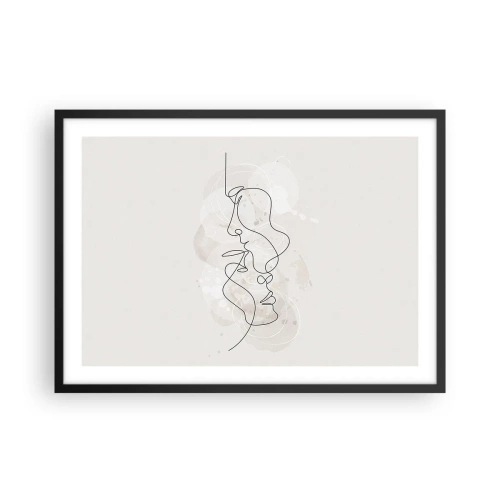 Poster în ramă neagră - Încurcați într-o îmbrățișare - 70x50 cm