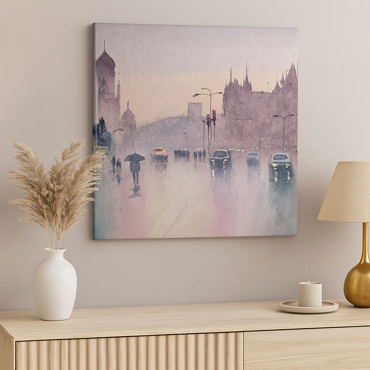 Tablou pe pânză - Într-o ceață ploioasă - 30x30 cm