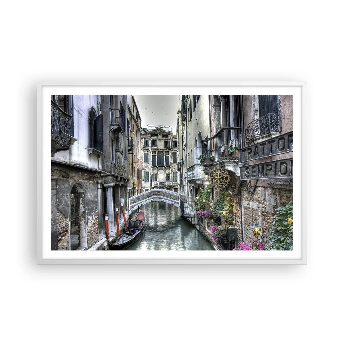 Poster în ramă albă - Timp de secole în reverie tăcută - 91x61 cm
