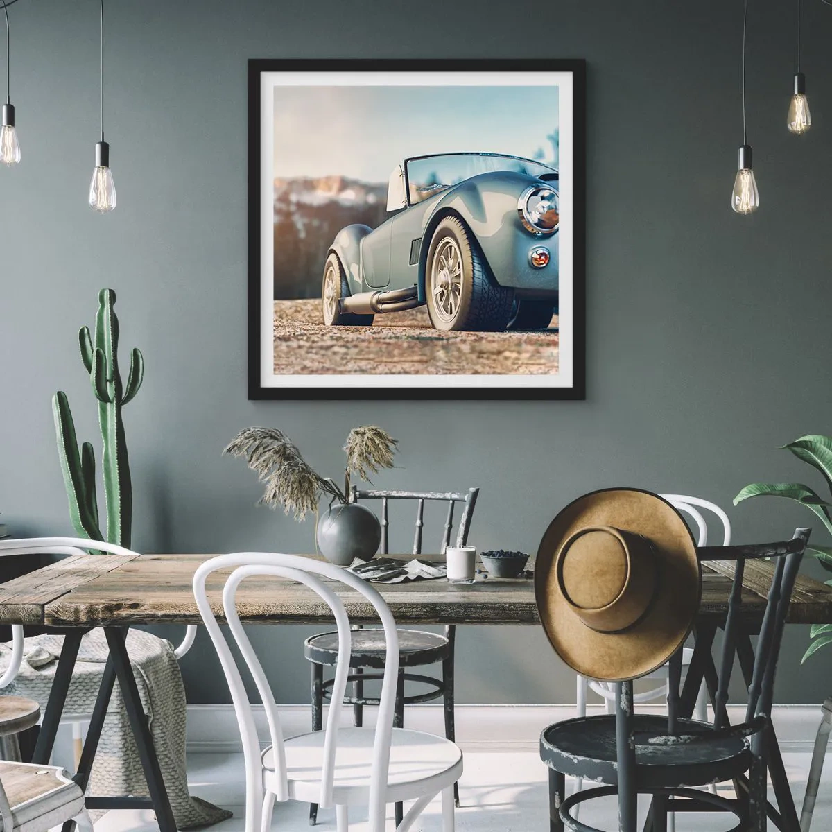 Poster în ramă neagră - Pentru că stilul contează - 60x60 cm