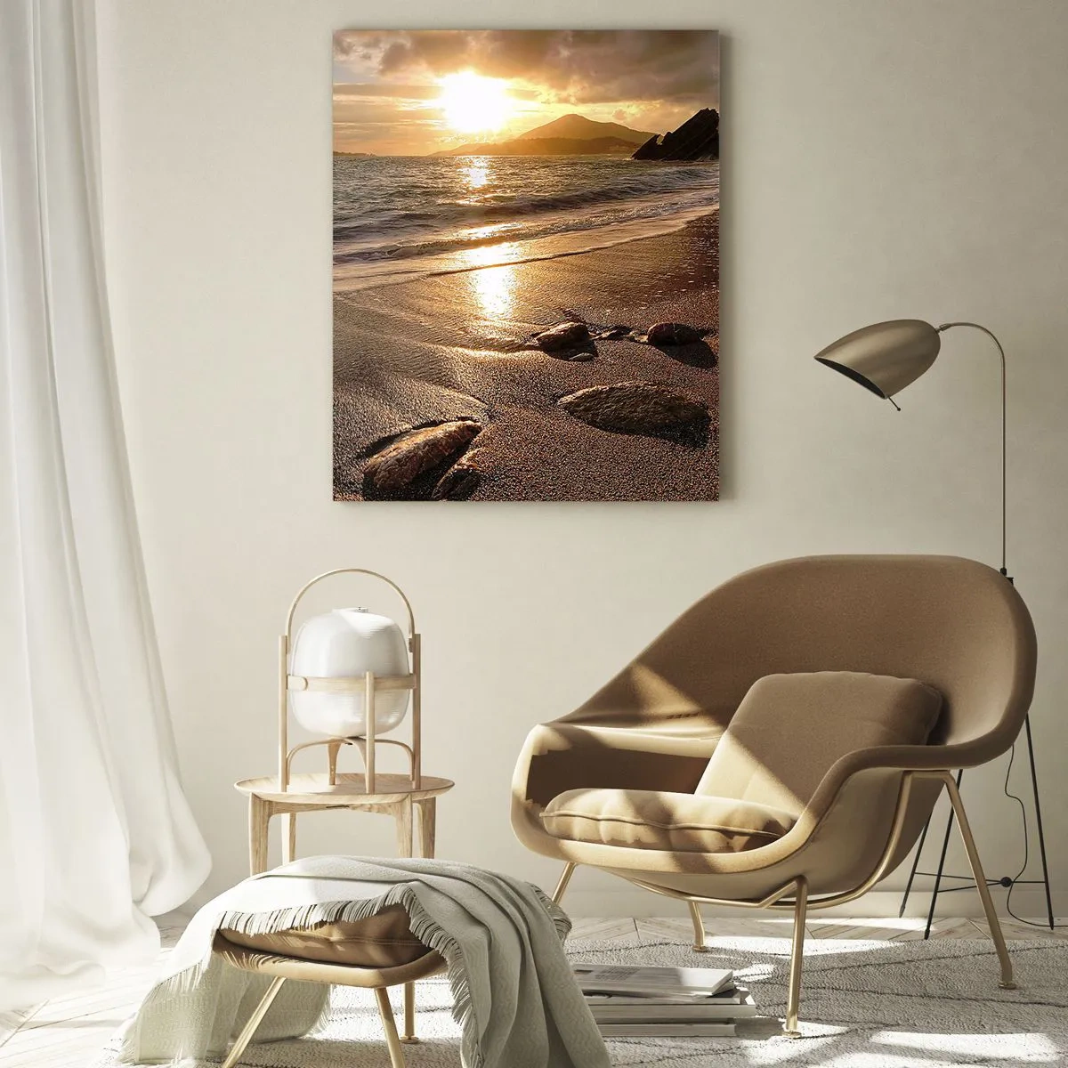 Tablou pe sticlă - Urmează soarele spre dealuri - 50x70 cm