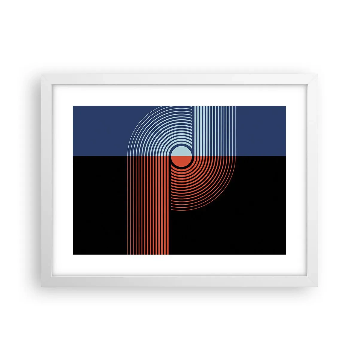 Poster în ramă albă - Într-o îmbrăţişare geometrică - 40x30 cm