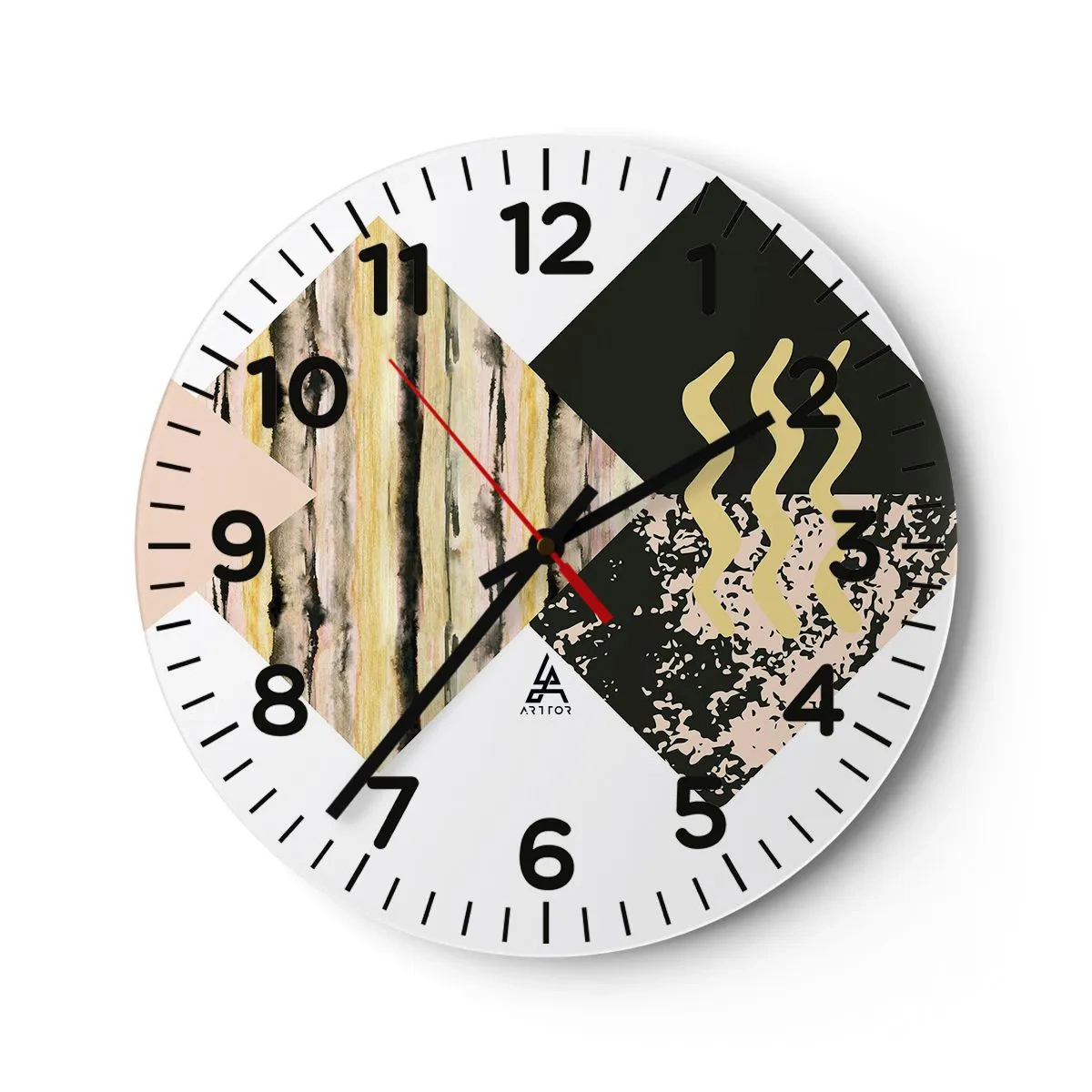 Ceas de perete - Ceas pe sticlă - Aparent simplu - 40x40 cm
