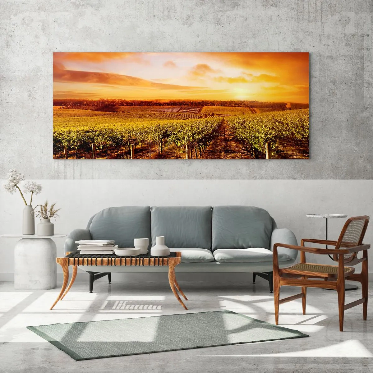 Tablou pe sticlă - Cu un iz de fructe, cu o notă de soare - 120x50 cm