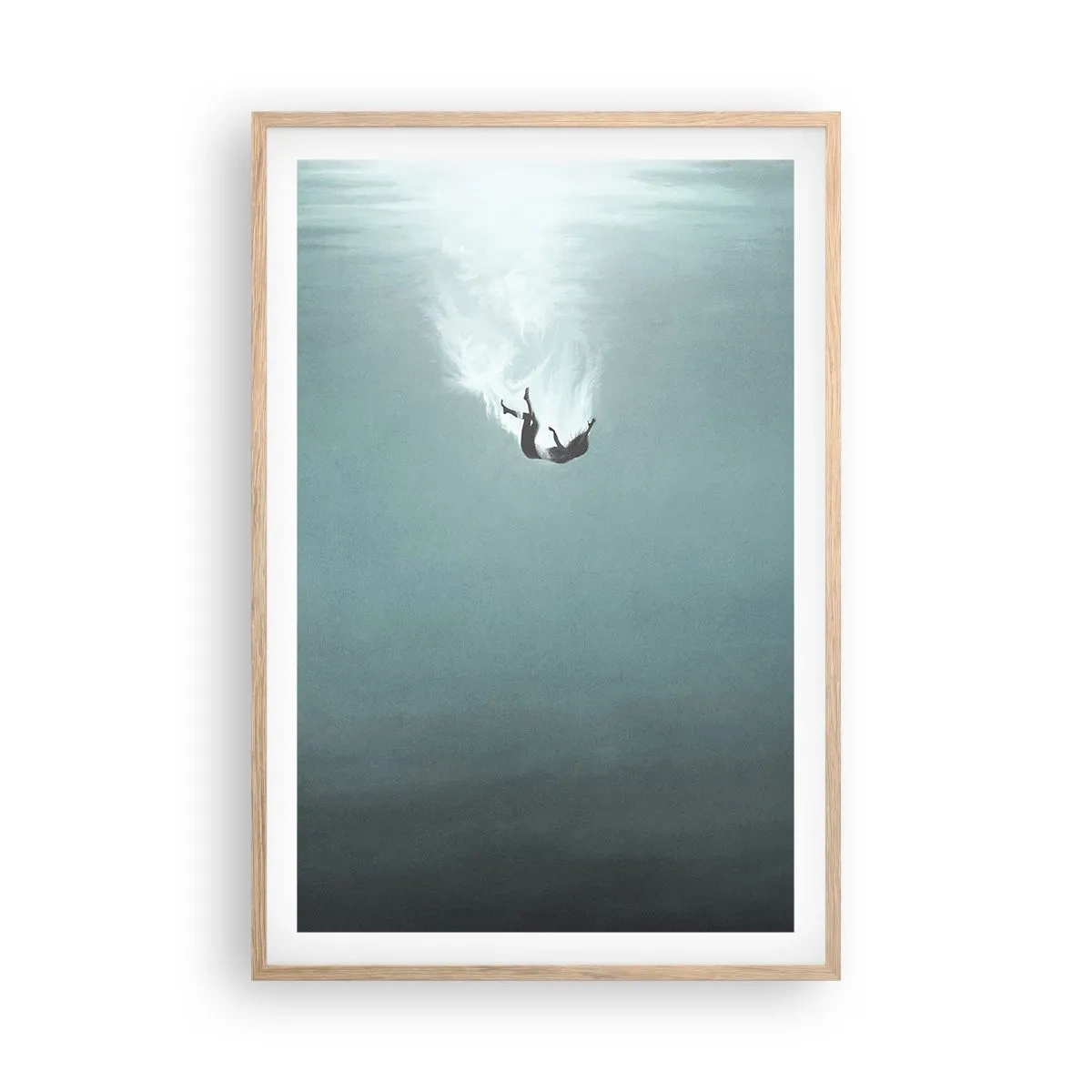 Poster în ramă de stejar deschis - În îmbrățișarea oceanului - 61x91 cm