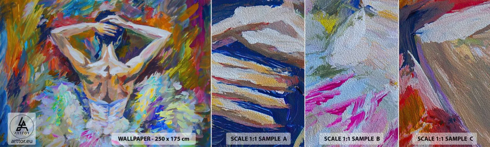 Mostră tapet Premium Sand - Ar putea fi orice - Balerină, Dans, Balet - 100x30 cm