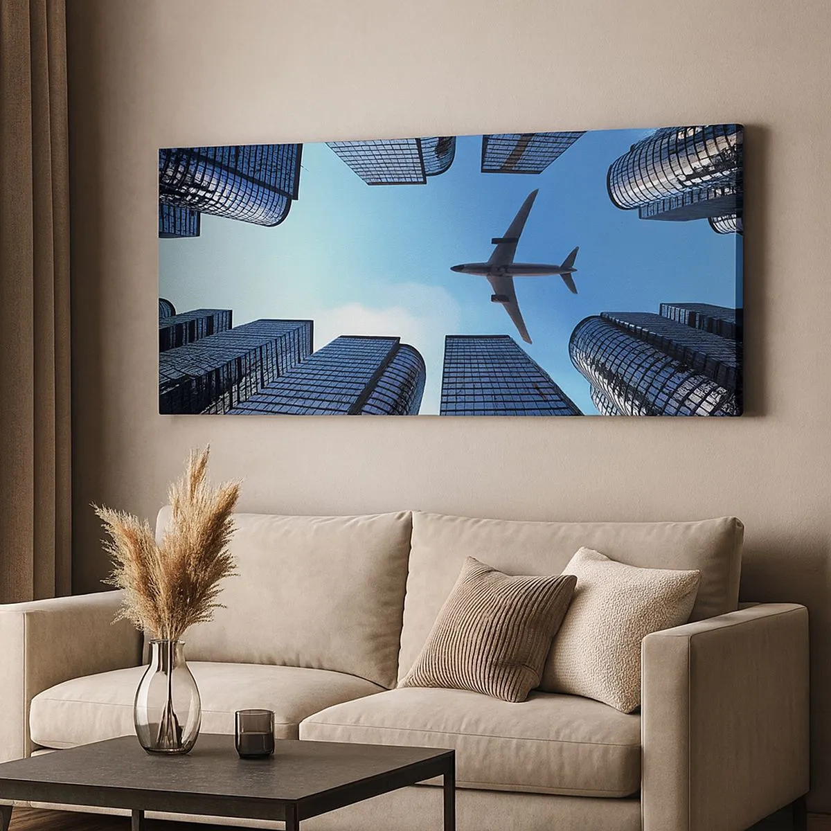 Tablou pe pânză - Vedere de pe ravenă de sticlă - 100x40 cm