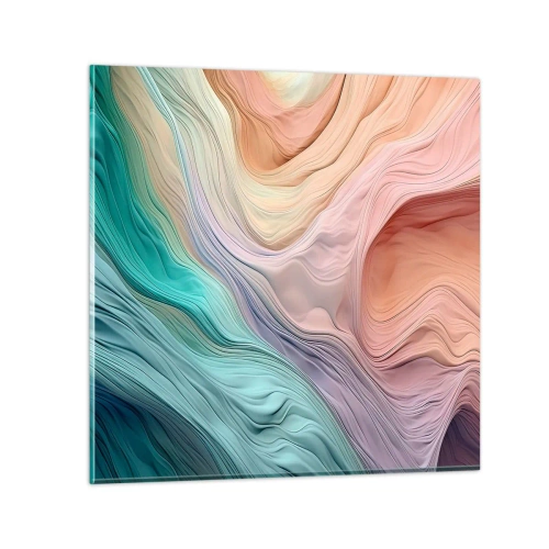 Tablou pe sticlă - Valul curcubeu - 70x70 cm