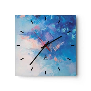 Ceas de perete - Ceas pe sticlă - Abstracție de iarnă - 30x30 cm