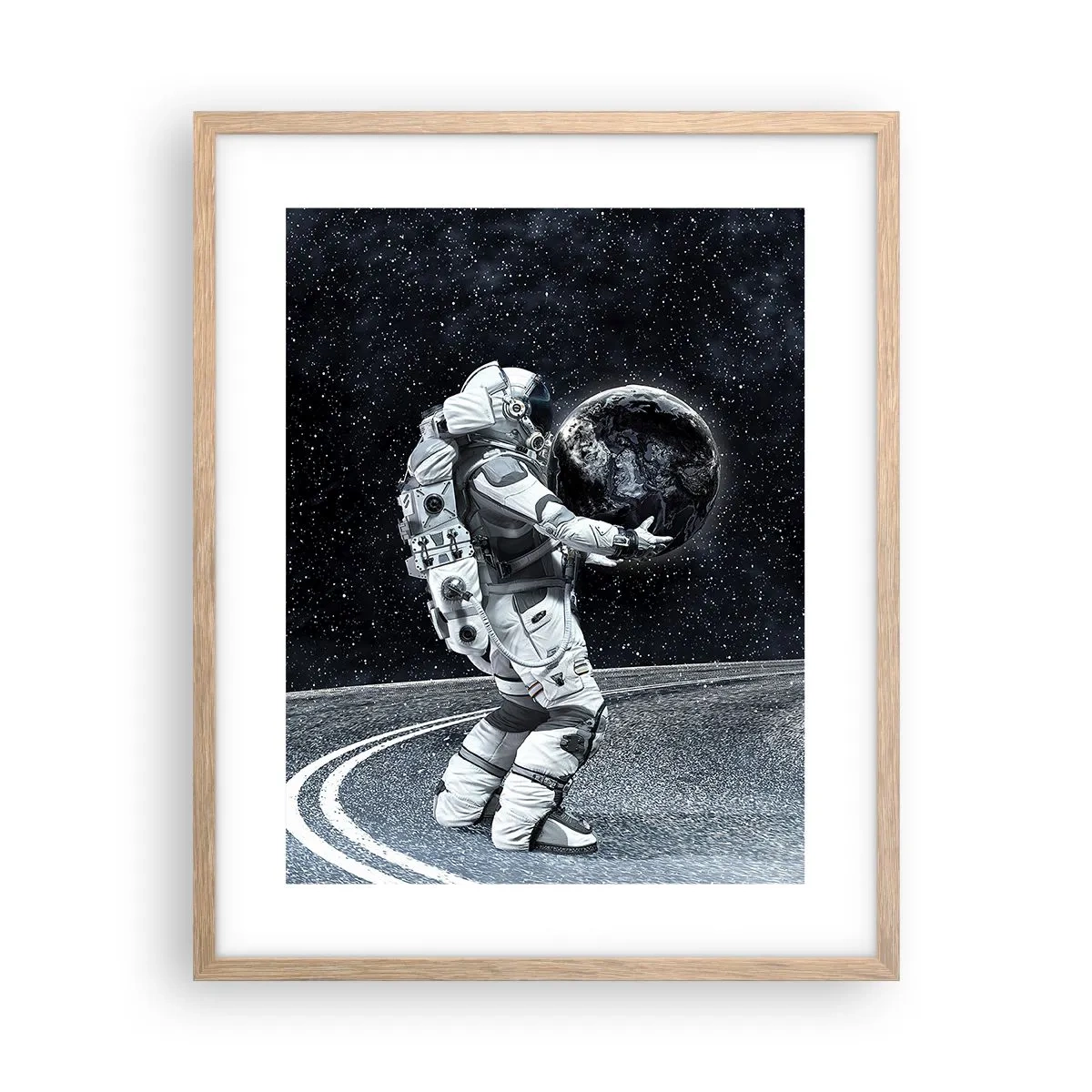 Poster în ramă de stejar deschis - Pe Calea Lactee - 40x50 cm