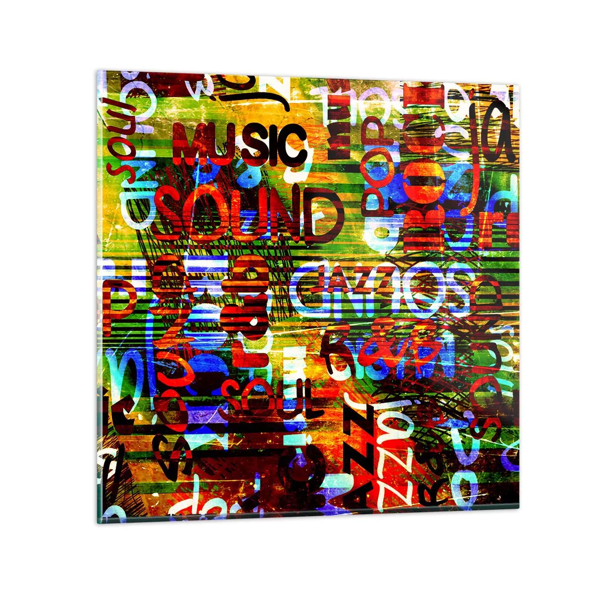 Tablou pe sticlă - Toate culorile sunetului - 60x60 cm