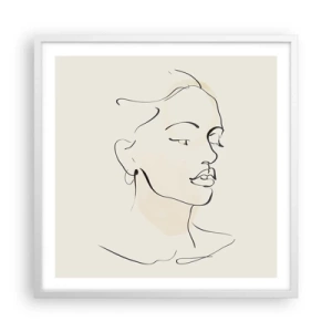 Poster în ramă albă - Cu o linie sigură - 60x60 cm