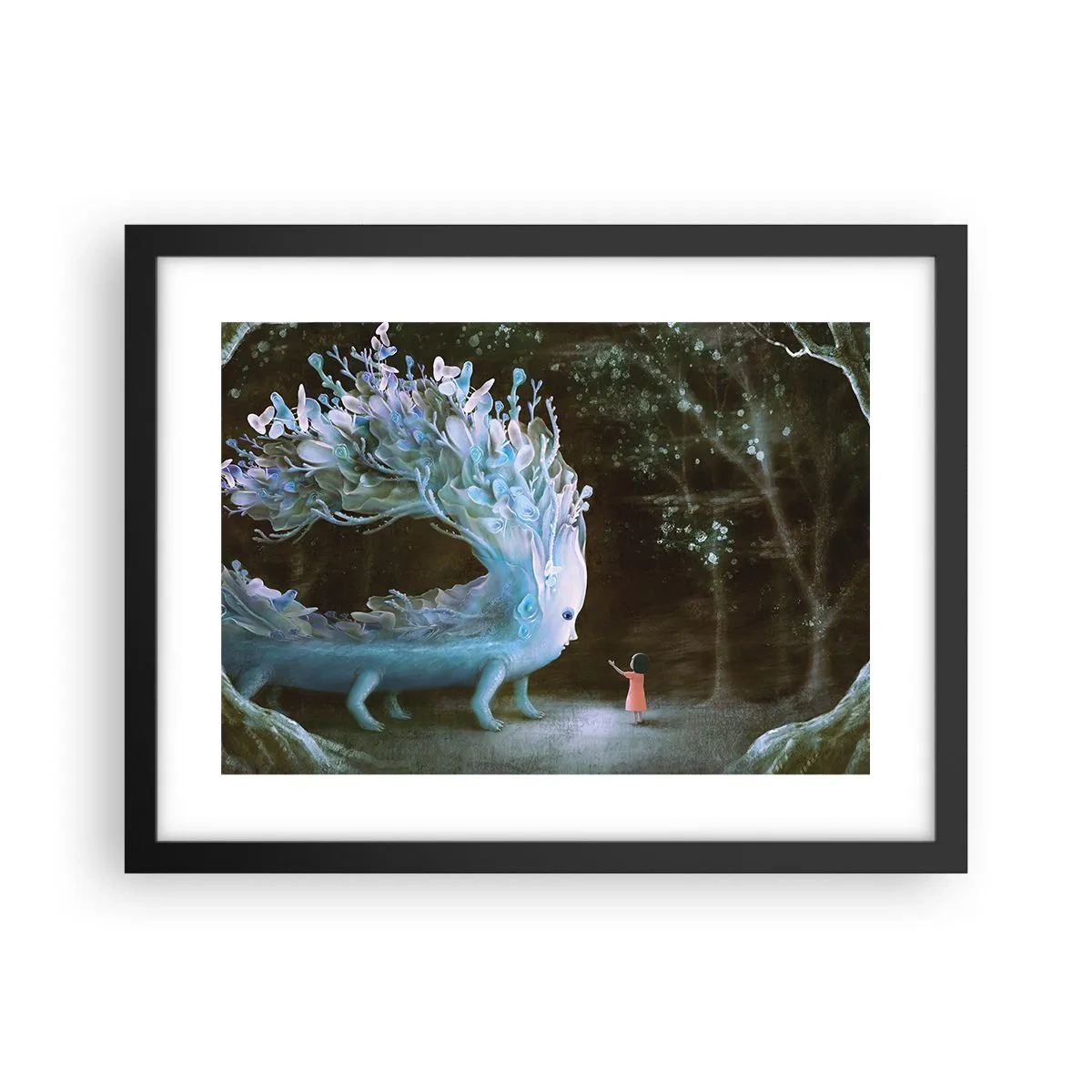 Poster în ramă neagră - Întâlnire fantastică - 40x30 cm