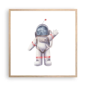 Poster în ramă de stejar deschis - Pe curând! - 60x60 cm