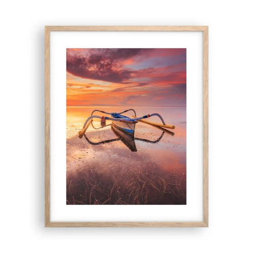 Poster în ramă de stejar deschis - Liniștea unei seri tropicale - 40x50 cm