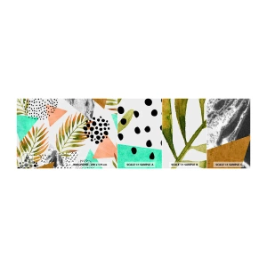 Mostră de Tapet Standard Eco - Decorațiuni cu frunze de palmier - Frunza de palmier, Grafică, Bucată - 100x30 cm
