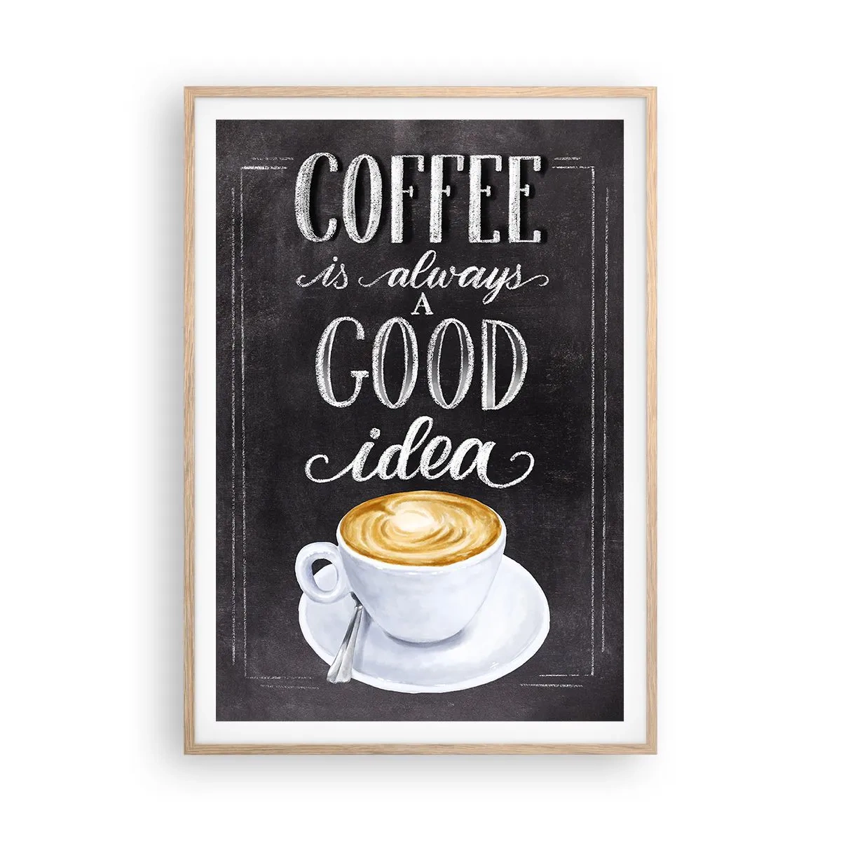 Poster în ramă de stejar deschis - Of course! - 70x100 cm