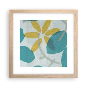 Poster în ramă de stejar deschis - Printre frunzele de azur - 30x30 cm