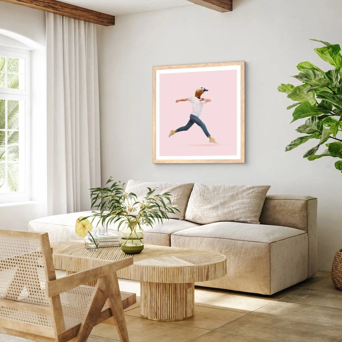 Poster în ramă de stejar deschis - Un strop de absurditate - 60x60 cm