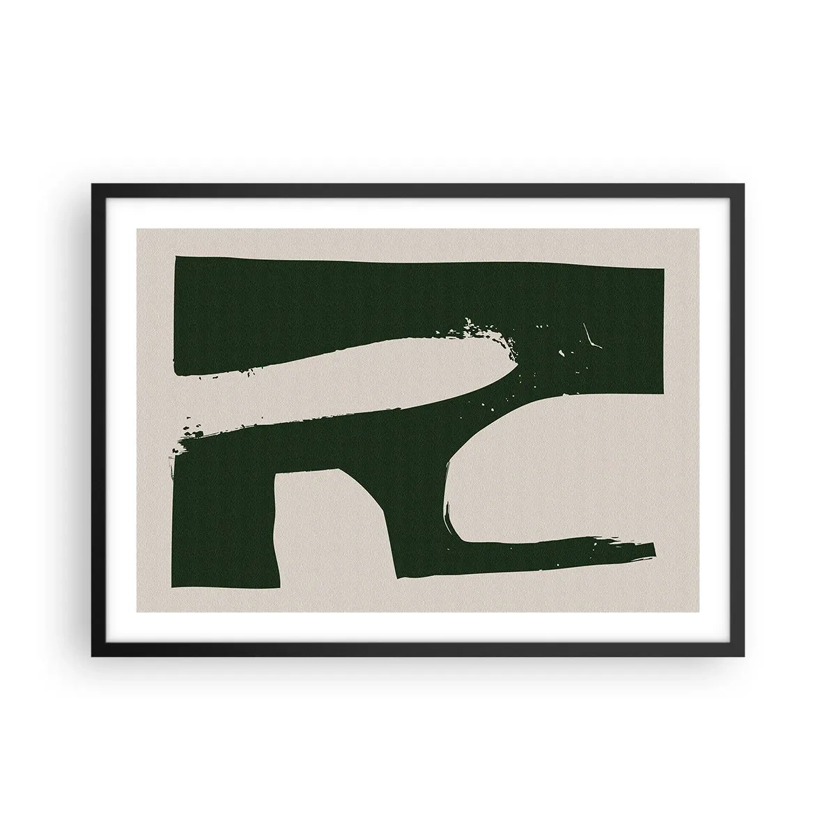 Poster în ramă neagră - Golfuri de alb - 70x50 cm