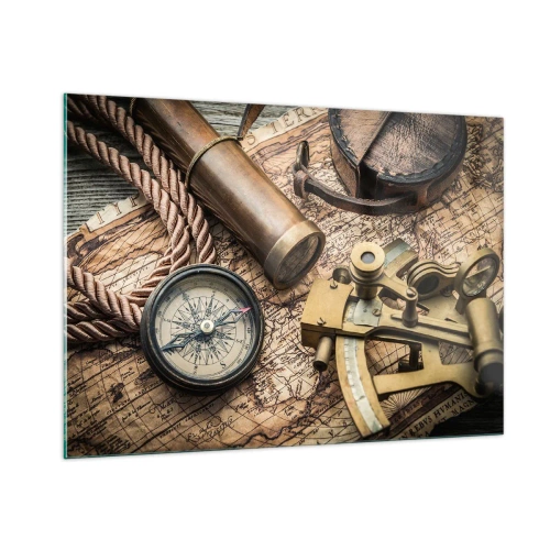 Tablou pe sticlă - Stabilește cursul - 100x70 cm