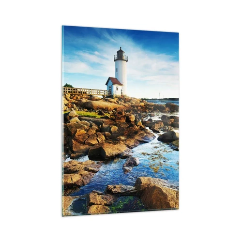 Tablou pe sticlă - Întoarce-te acasă fericit, te aștept cu nerăbdare - 80x120 cm