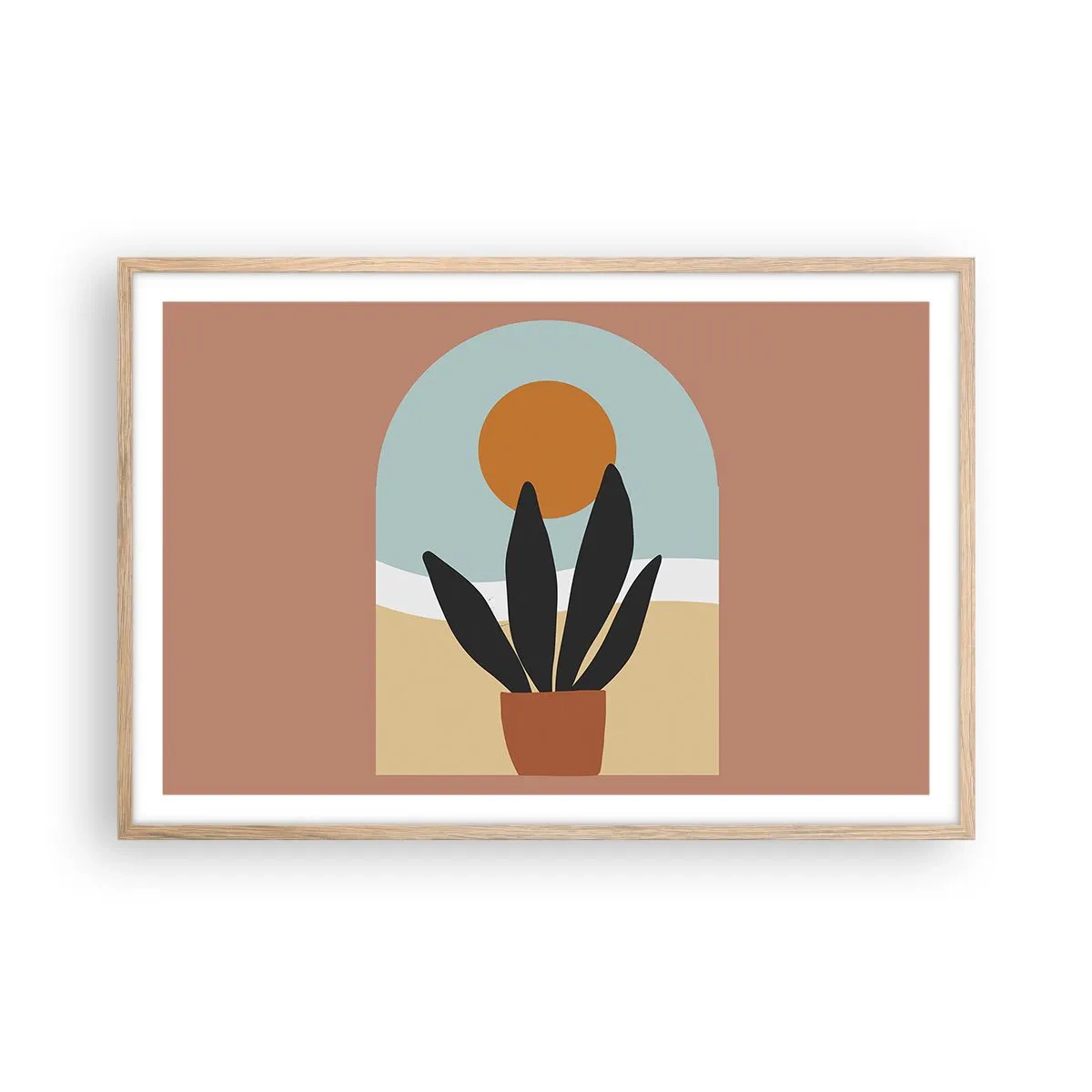 Poster în ramă de stejar deschis - Bucurii mici - 91x61 cm