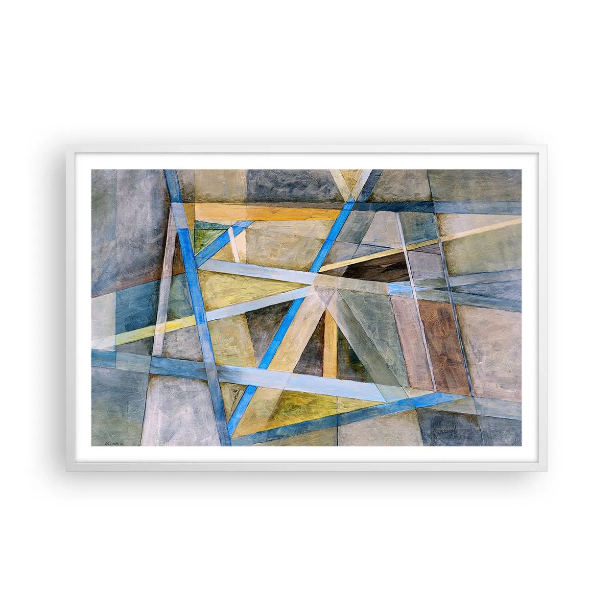 Poster în ramă albă - Drept sau de-a curmezișul? - 91x61 cm