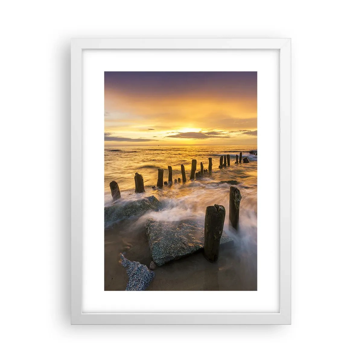 Poster în ramă albă - Frumusețe brută a mării - 30x40 cm