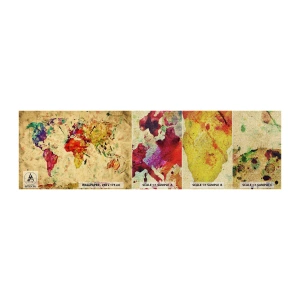 Mostră tapet Premium Canvas - Viața ca o hartă colorată - Harta lumii, Continente, Călătorii - 100x30 cm