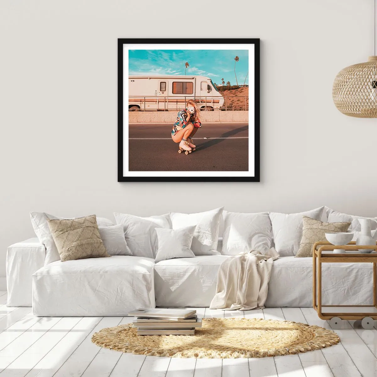 Poster în ramă neagră - Zâmbiți, vă rog! - 50x50 cm