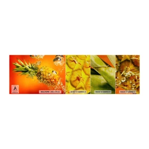 Mostră tapet Premium Sand - Prospețime suculentă tropicală - Fructe, Ananas, Apă - 100x30 cm