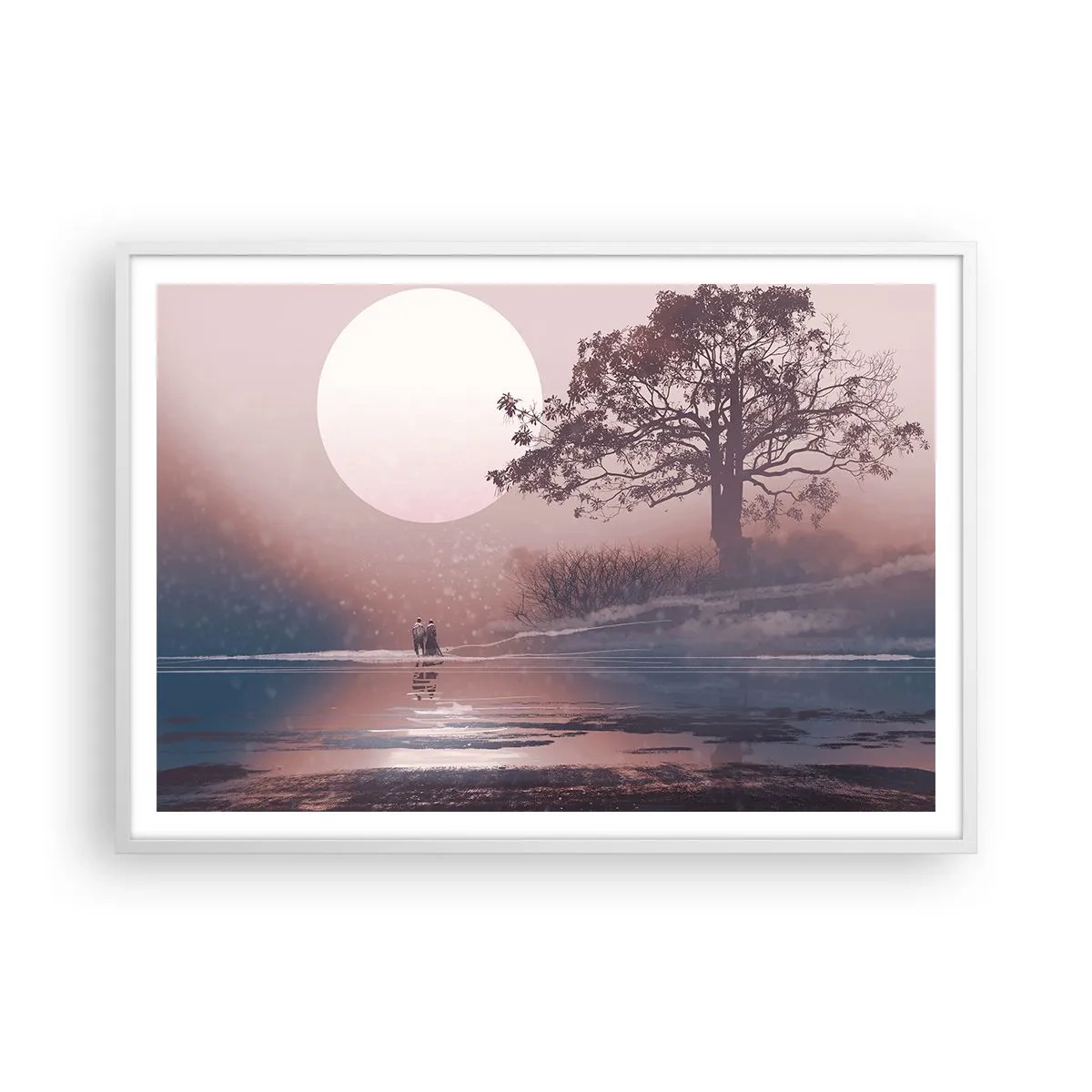 Poster în ramă albă - Minuni nocturne - 100x70 cm