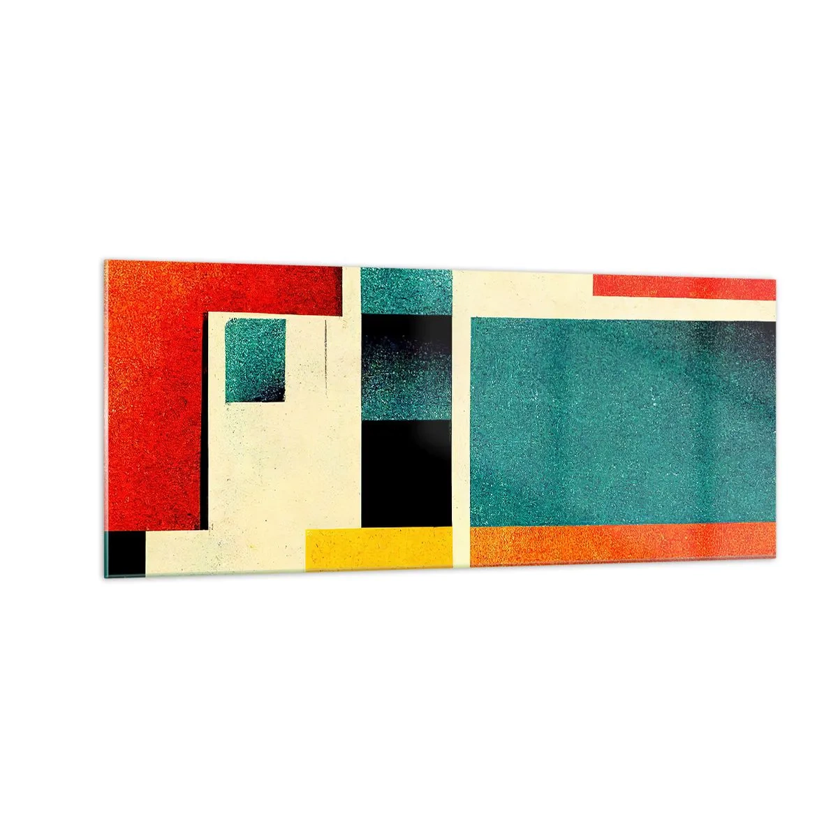 Tablou pe sticlă - Abstracție geometrică - energie bună - 100x40 cm