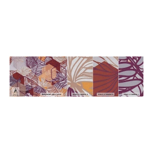 Mostră tapet Premium Canvas - Relația imposibilă dintre geometrie și natură - Abstracția, Grafică, Frunze - 100x30 cm