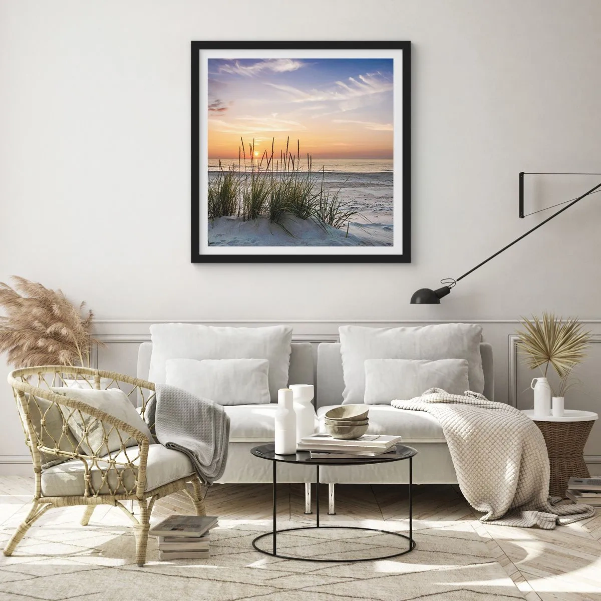 Poster în ramă neagră - Privește, gândește, simte - 60x60 cm