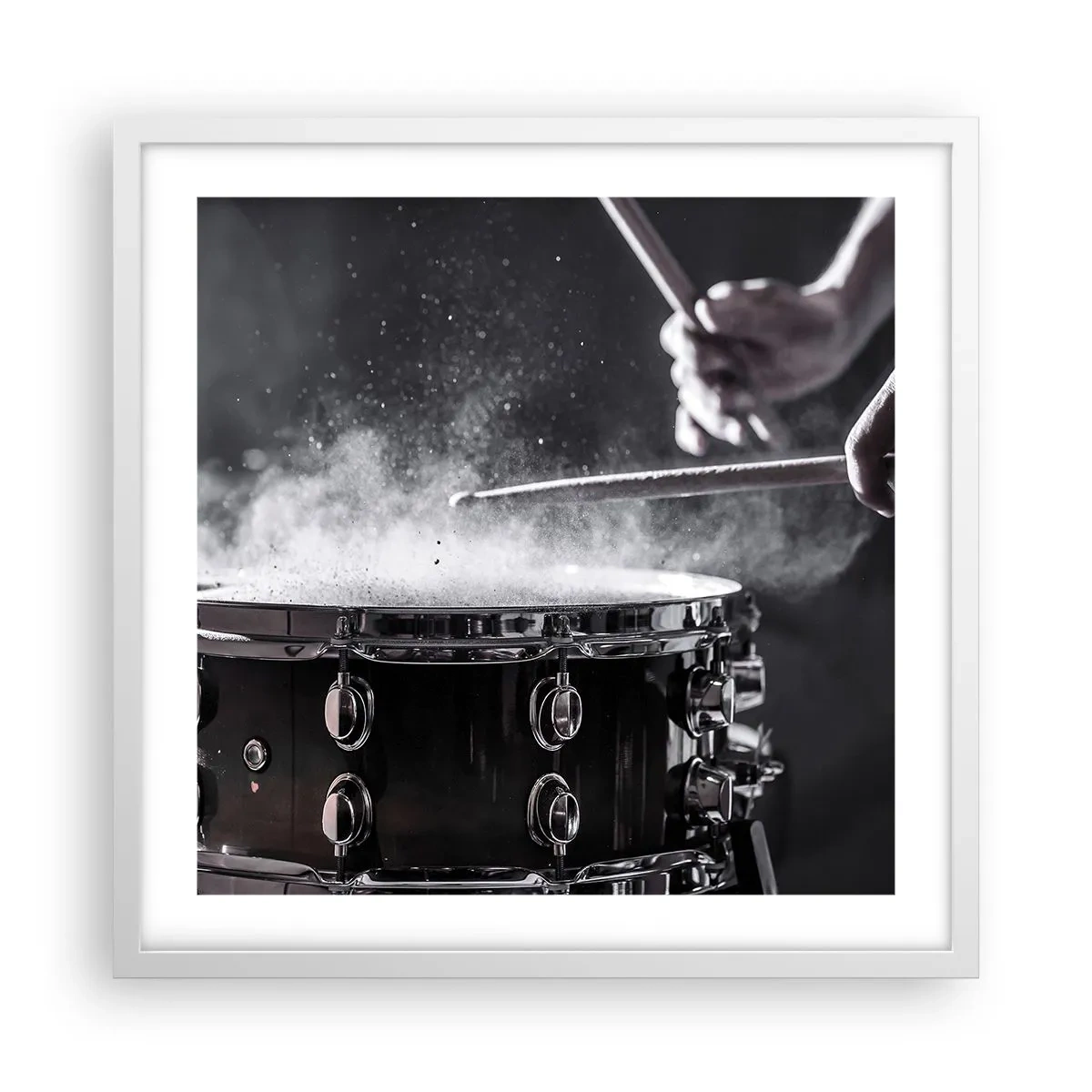 Poster în ramă albă - Pulsul muzicii - 50x50 cm