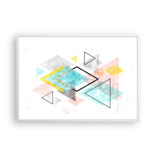 Poster în ramă albă - Joc geometric - 100x70 cm