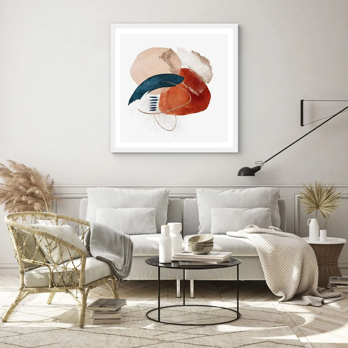 Poster în ramă albă - Compoziție ovală - 40x40 cm