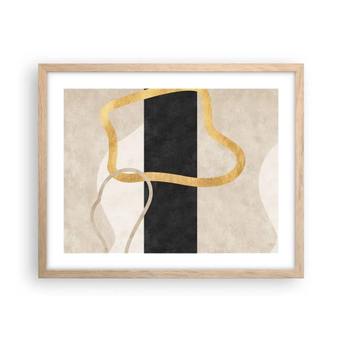 Poster în ramă de stejar deschis - Forme înbuclite - 50x40 cm