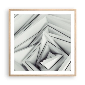 Poster în ramă de stejar deschis - Muguri cu unghiuri ascuțite - 60x60 cm