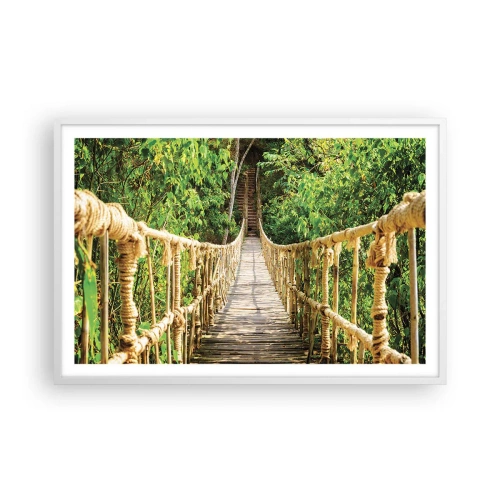 Poster în ramă albă - Suspendat în verde - 91x61 cm