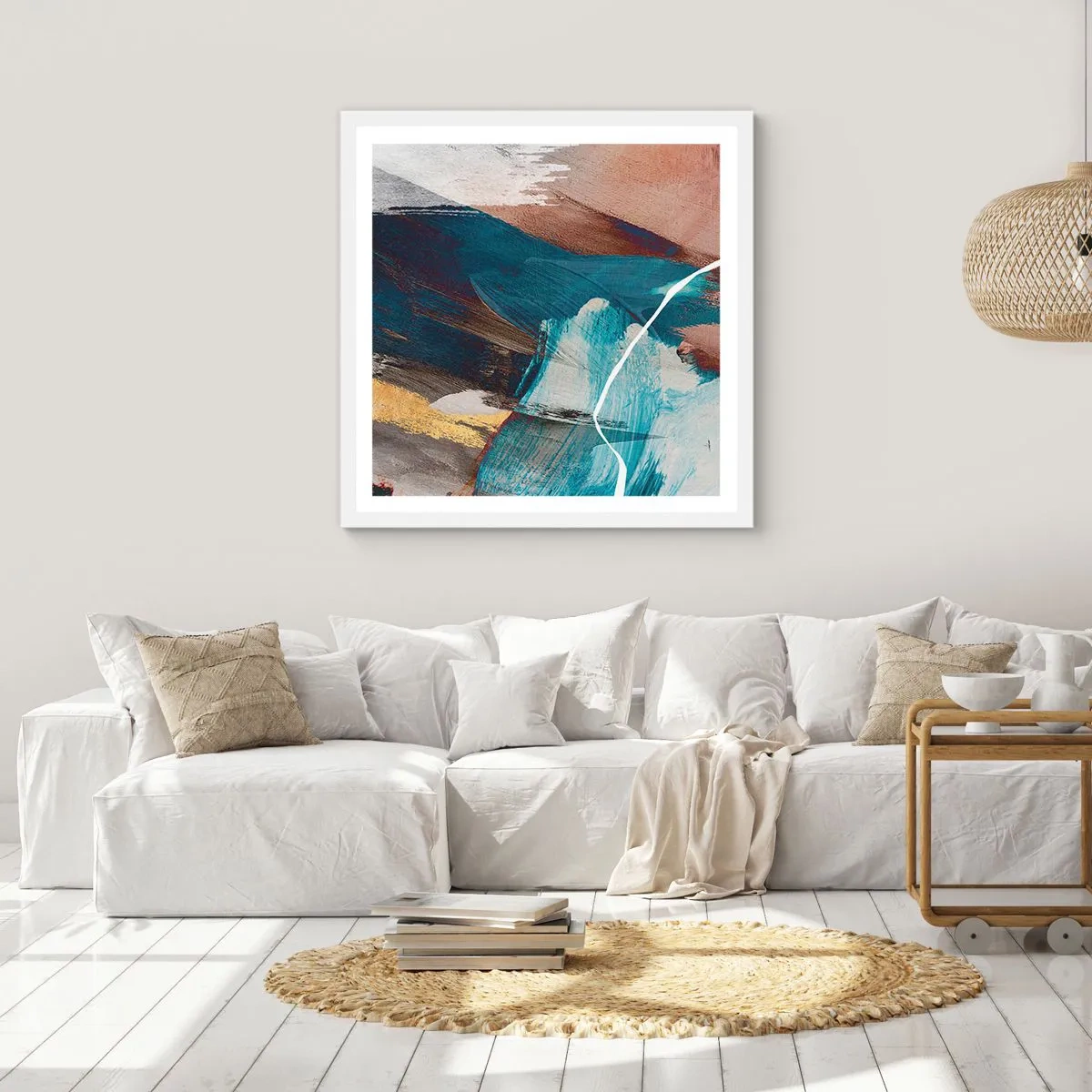 Poster în ramă albă - Cu fler și energie - 30x30 cm