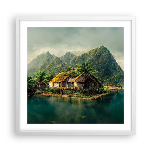 Poster în ramă albă - Paradisul tropical - 50x50 cm