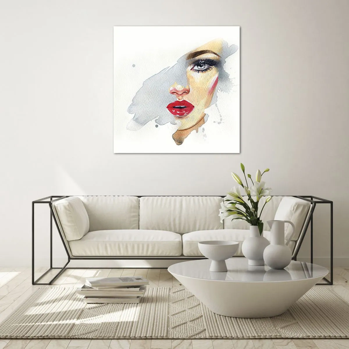 Tablou pe sticlă - Reflecție într-o picătură de apă - 50x50 cm