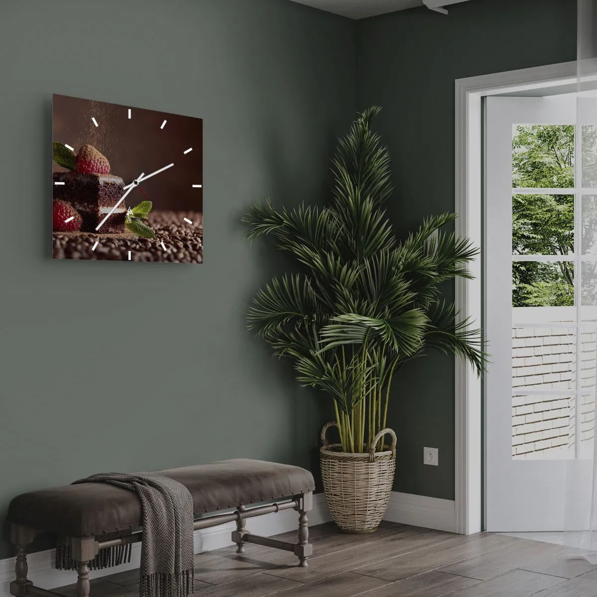 Ceas de perete - Ceas pe sticlă - Viața este dulce - 30x30 cm