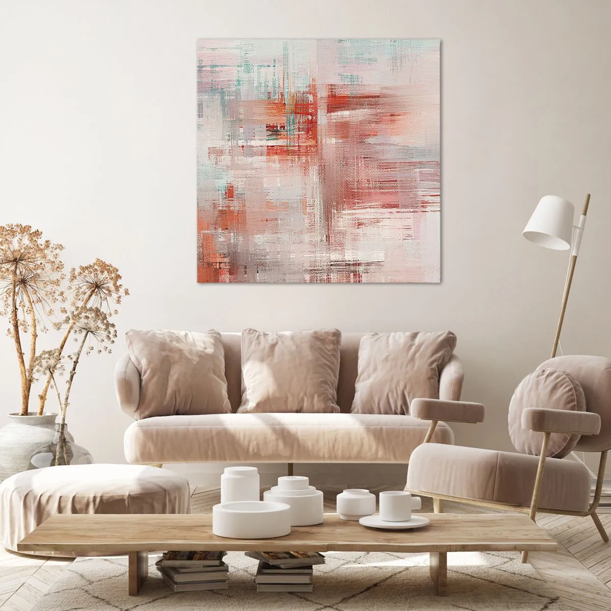 Tablou pe pânză - În ceață. Dar roz - 60x60 cm