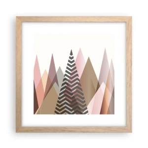 Poster în ramă de stejar deschis - Construcție piramidală - 30x30 cm