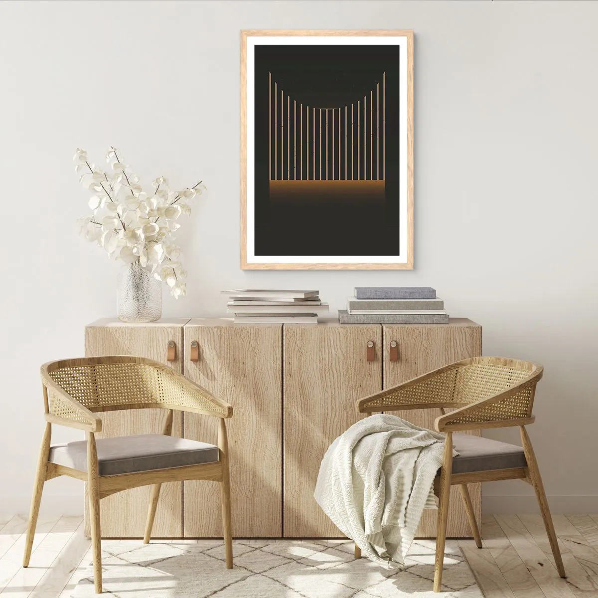 Poster în ramă de stejar deschis - Explorați întunericul - 70x100 cm