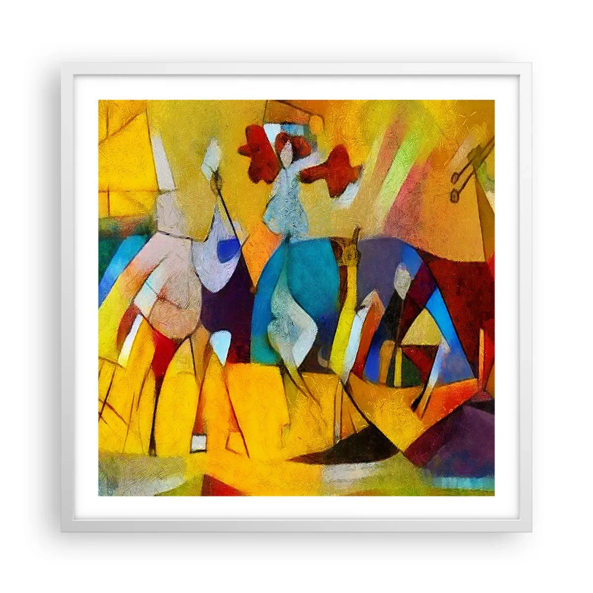 Poster în ramă albă - Soare - viață - bucurie - 60x60 cm